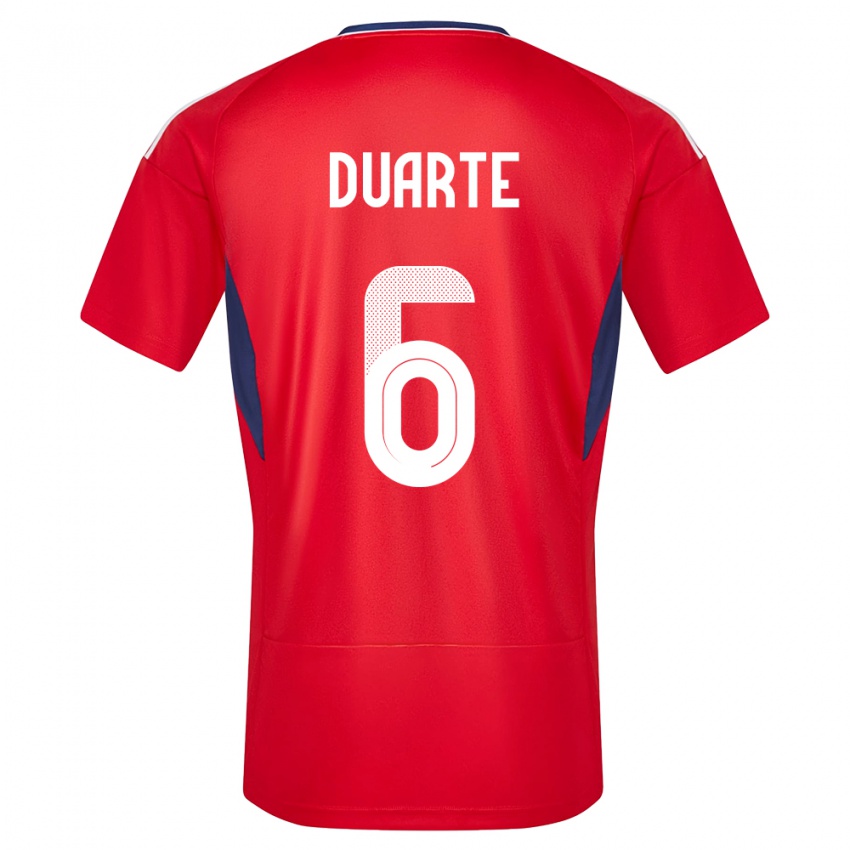 Kinder Costa Rica Oscar Duarte #6 Rot Heimtrikot Trikot 24-26 T-Shirt Schweiz