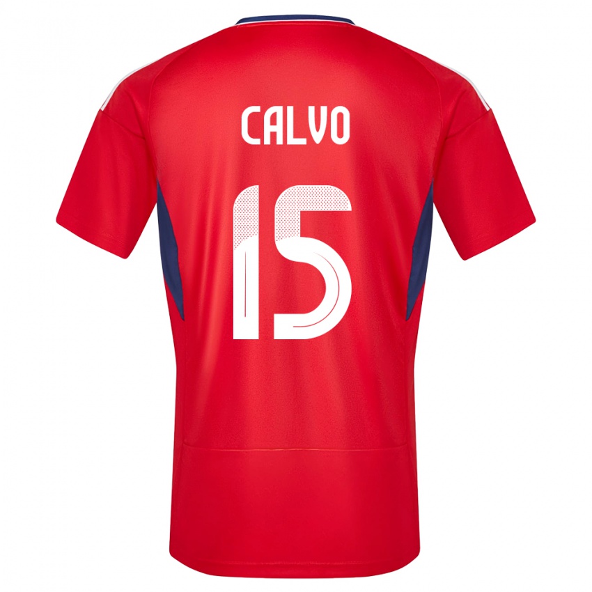 Kinder Costa Rica Francisco Calvo #15 Rot Heimtrikot Trikot 24-26 T-Shirt Schweiz
