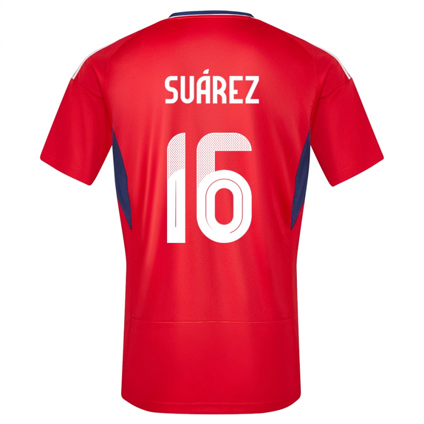 Enfant Maillot Costa Rica Aaron Suarez #16 Rouge Tenues Domicile 24-26 T-Shirt Suisse