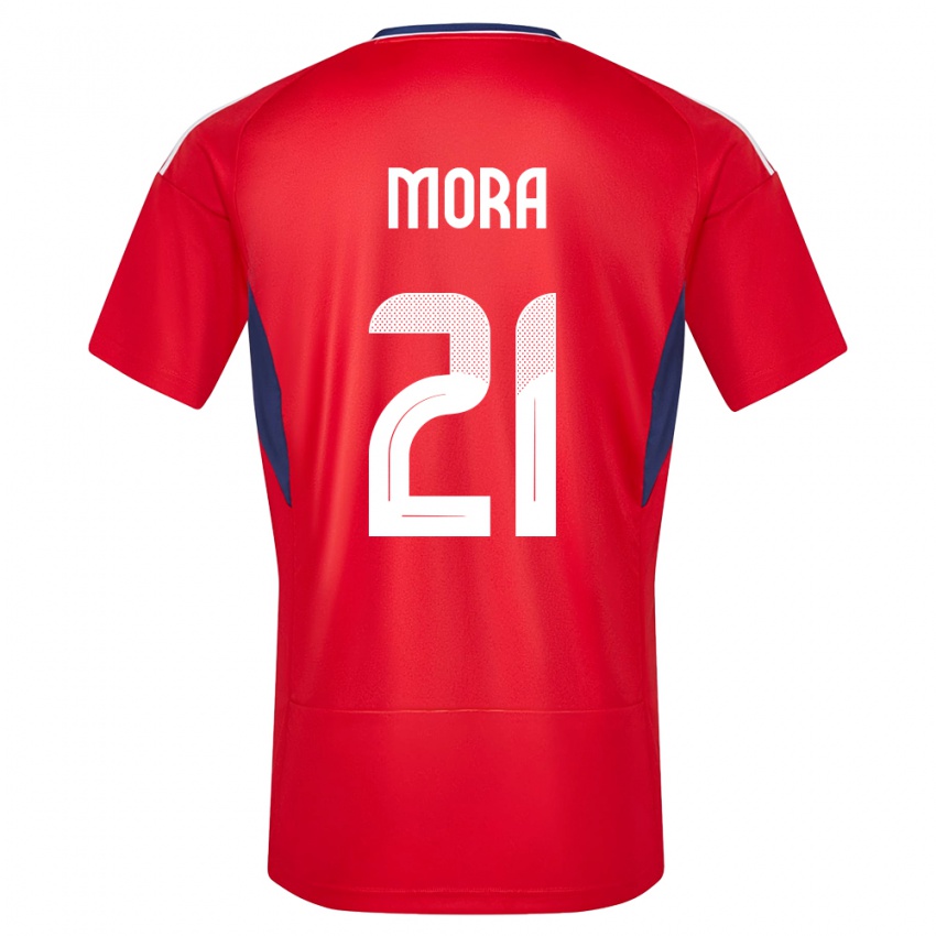 Kinder Costa Rica Carlos Mora #21 Rot Heimtrikot Trikot 24-26 T-Shirt Schweiz