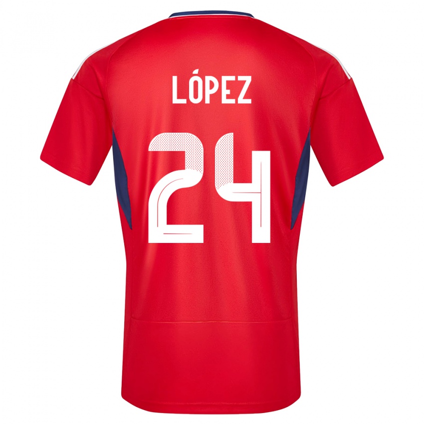 Enfant Maillot Costa Rica Douglas Lopez #24 Rouge Tenues Domicile 24-26 T-Shirt Suisse