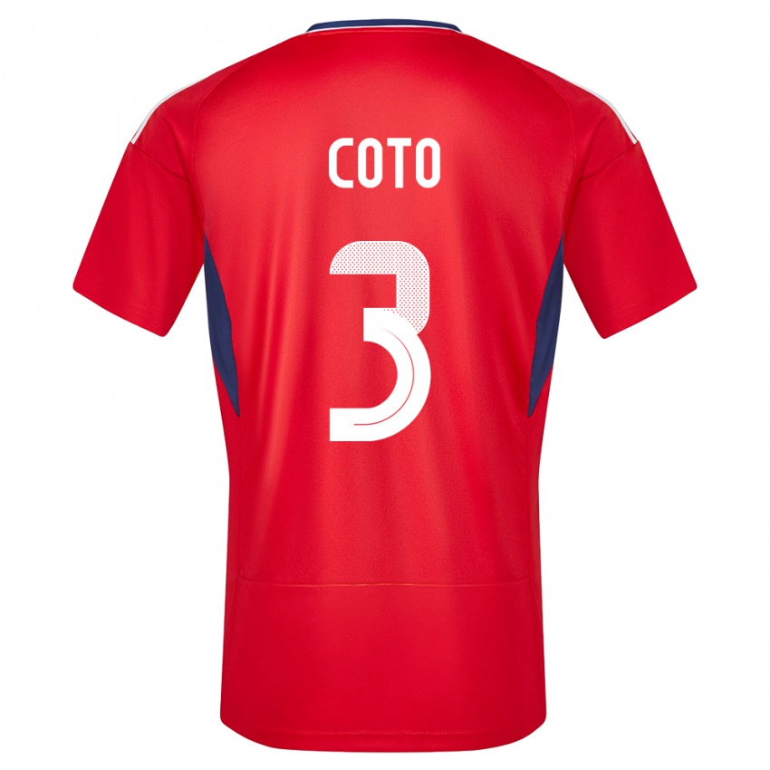 Enfant Maillot Costa Rica Maria Coto #3 Rouge Tenues Domicile 24-26 T-Shirt Suisse