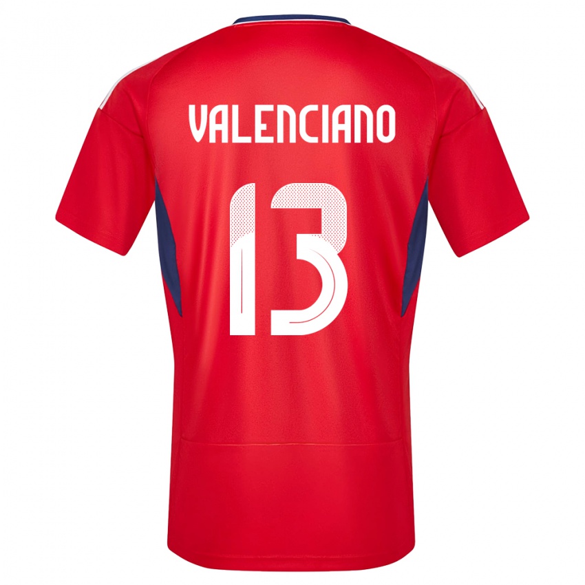 Enfant Maillot Costa Rica Emilie Valenciano #13 Rouge Tenues Domicile 24-26 T-Shirt Suisse
