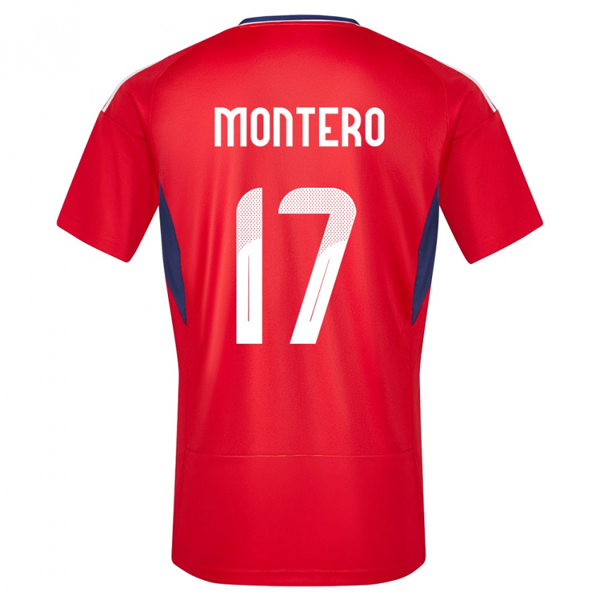 Enfant Maillot Costa Rica Michelle Montero #17 Rouge Tenues Domicile 24-26 T-Shirt Suisse