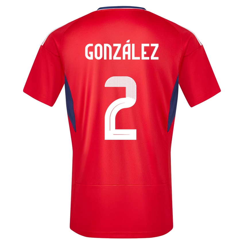 Enfant Maillot Costa Rica Julian Gonzalez #2 Rouge Tenues Domicile 24-26 T-Shirt Suisse