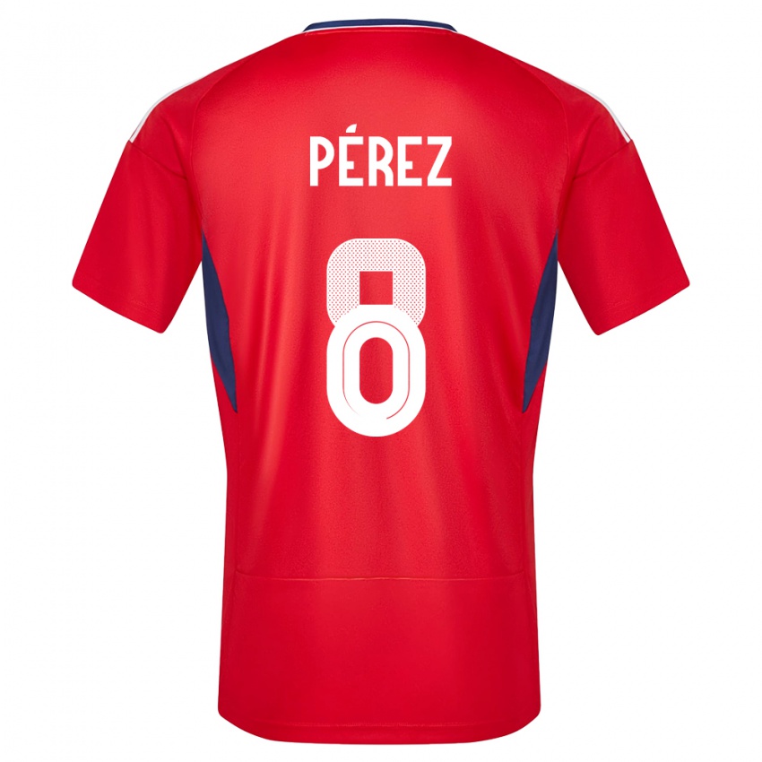 Enfant Maillot Costa Rica Creichel Perez #8 Rouge Tenues Domicile 24-26 T-Shirt Suisse