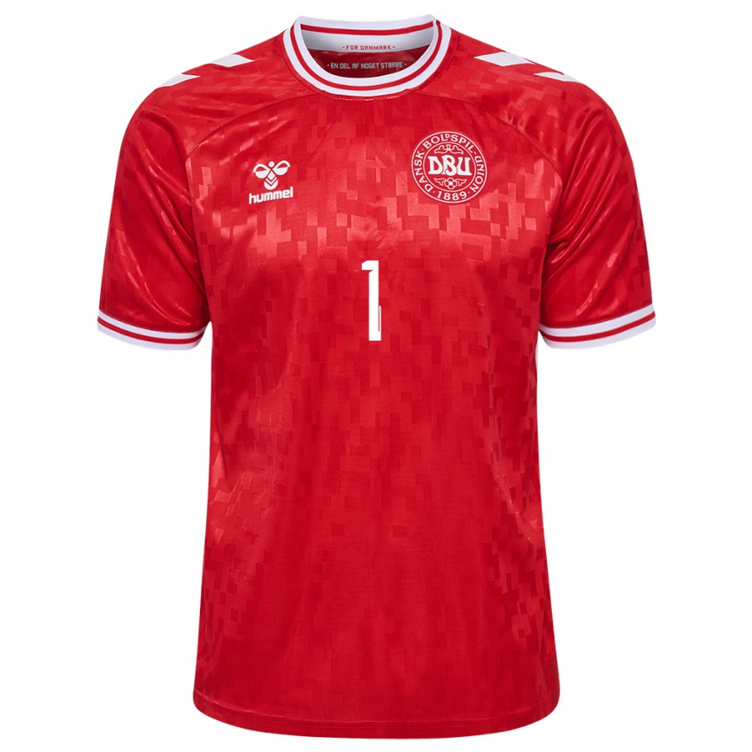 Kinder Dänemark Lene Christensen #1 Rot Heimtrikot Trikot 24-26 T-Shirt Schweiz