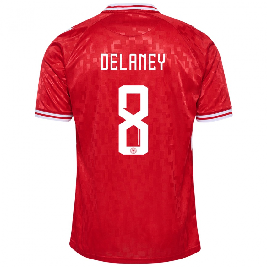 Enfant Maillot Danemark Thomas Delaney #8 Rouge Tenues Domicile 24-26 T-Shirt Suisse