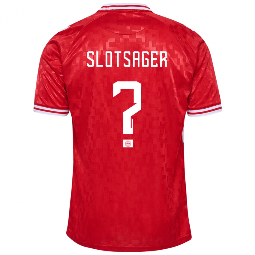 Kinder Dänemark Tobias Slotsager #0 Rot Heimtrikot Trikot 24-26 T-Shirt Schweiz