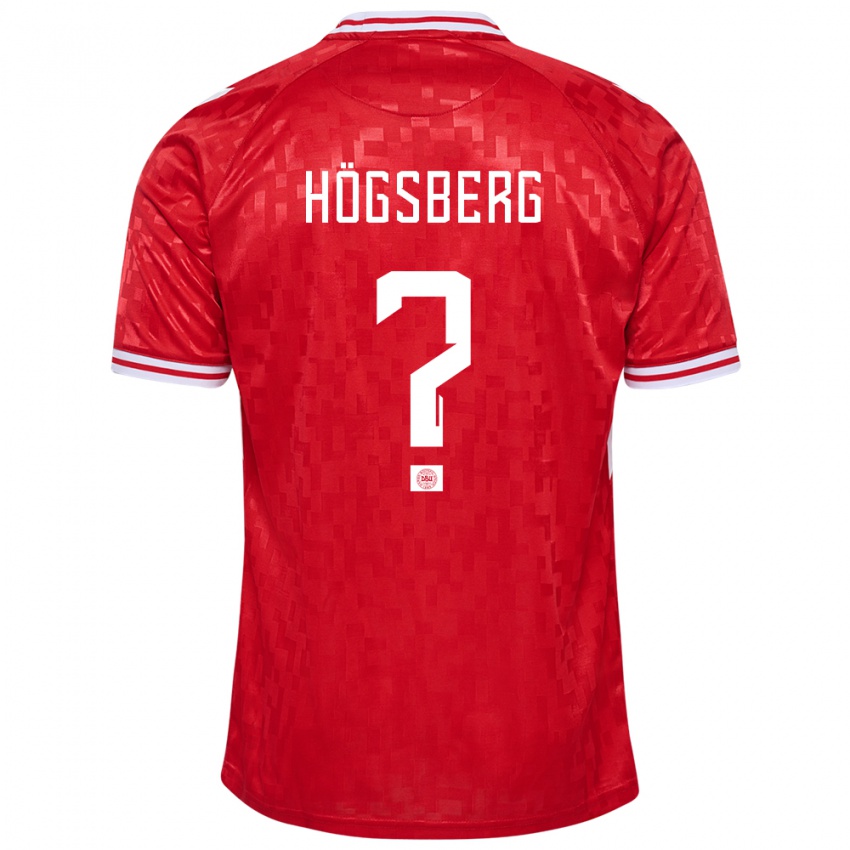 Kinder Dänemark Lucas Högsberg #0 Rot Heimtrikot Trikot 24-26 T-Shirt Schweiz