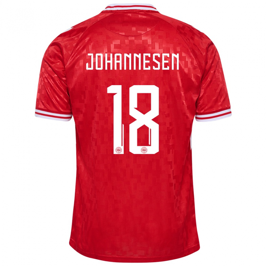Kinder Dänemark Sofus Johannesen #18 Rot Heimtrikot Trikot 24-26 T-Shirt Schweiz