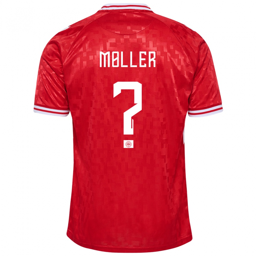 Enfant Maillot Danemark William Møller #0 Rouge Tenues Domicile 24-26 T-Shirt Suisse