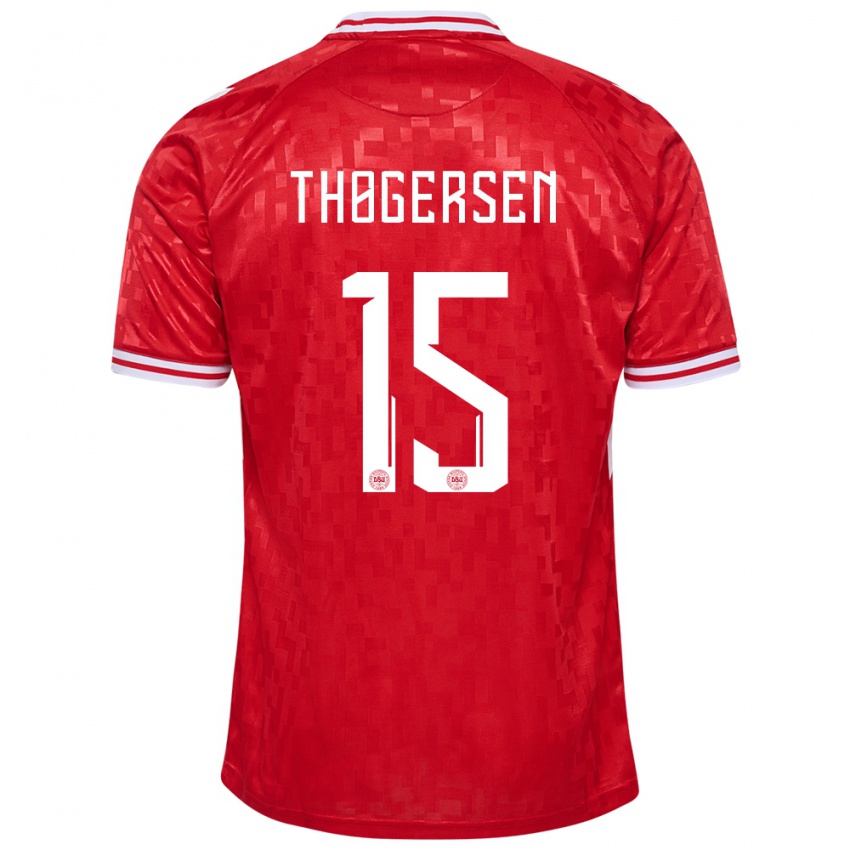 Kinder Dänemark Frederikke Thøgersen #15 Rot Heimtrikot Trikot 24-26 T-Shirt Schweiz