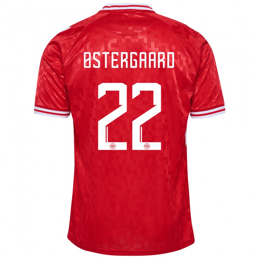 Kinder Dänemark Maja Bay Ostergaard #22 Rot Heimtrikot Trikot 24-26 T-Shirt Schweiz