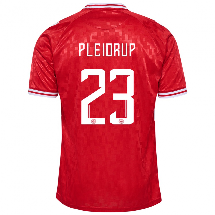 Kinder Dänemark Caroline Pleidrup #23 Rot Heimtrikot Trikot 24-26 T-Shirt Schweiz
