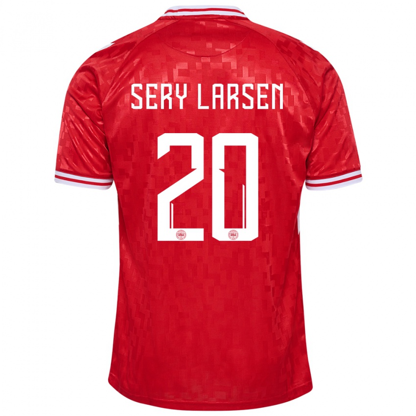 Kinder Dänemark Japhet Sery Larsen #20 Rot Heimtrikot Trikot 24-26 T-Shirt Schweiz