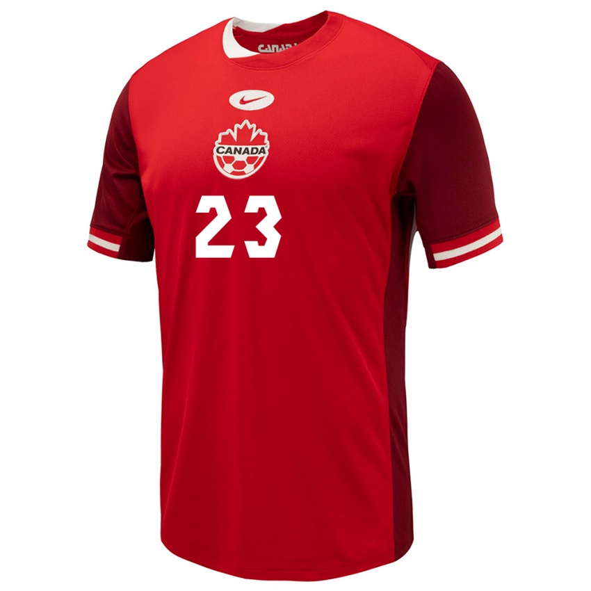 Enfant Maillot Canada Liam Millar #23 Rouge Tenues Domicile 24-26 T-Shirt Suisse