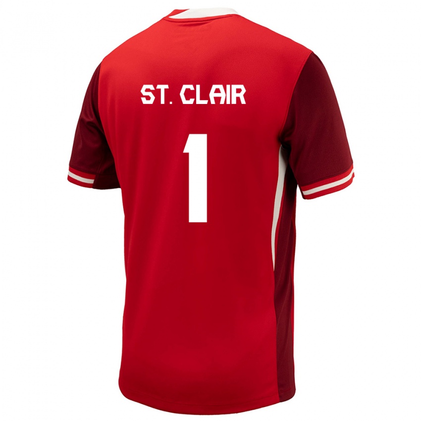 Enfant Maillot Canada Dayne St Clair #1 Rouge Tenues Domicile 24-26 T-Shirt Suisse