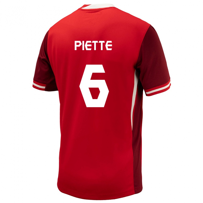 Enfant Maillot Canada Samuel Piette #6 Rouge Tenues Domicile 24-26 T-Shirt Suisse