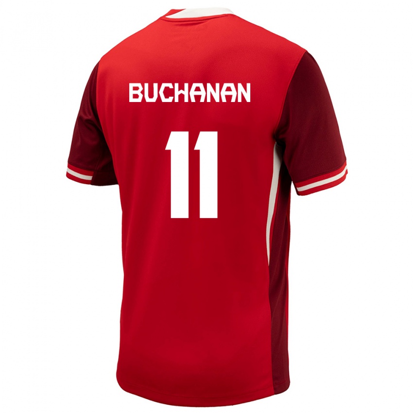 Enfant Maillot Canada Tajon Buchanan #11 Rouge Tenues Domicile 24-26 T-Shirt Suisse