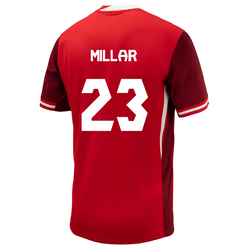 Enfant Maillot Canada Liam Millar #23 Rouge Tenues Domicile 24-26 T-Shirt Suisse