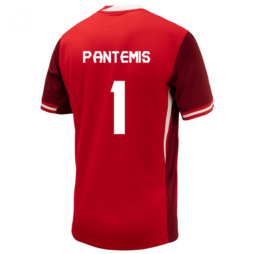 Enfant Maillot Canada James Pantemis #1 Rouge Tenues Domicile 24-26 T-Shirt Suisse