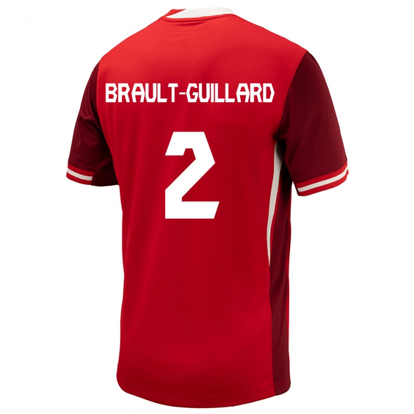 Enfant Maillot Canada Zachary Brault-Guillard #2 Rouge Tenues Domicile 24-26 T-Shirt Suisse