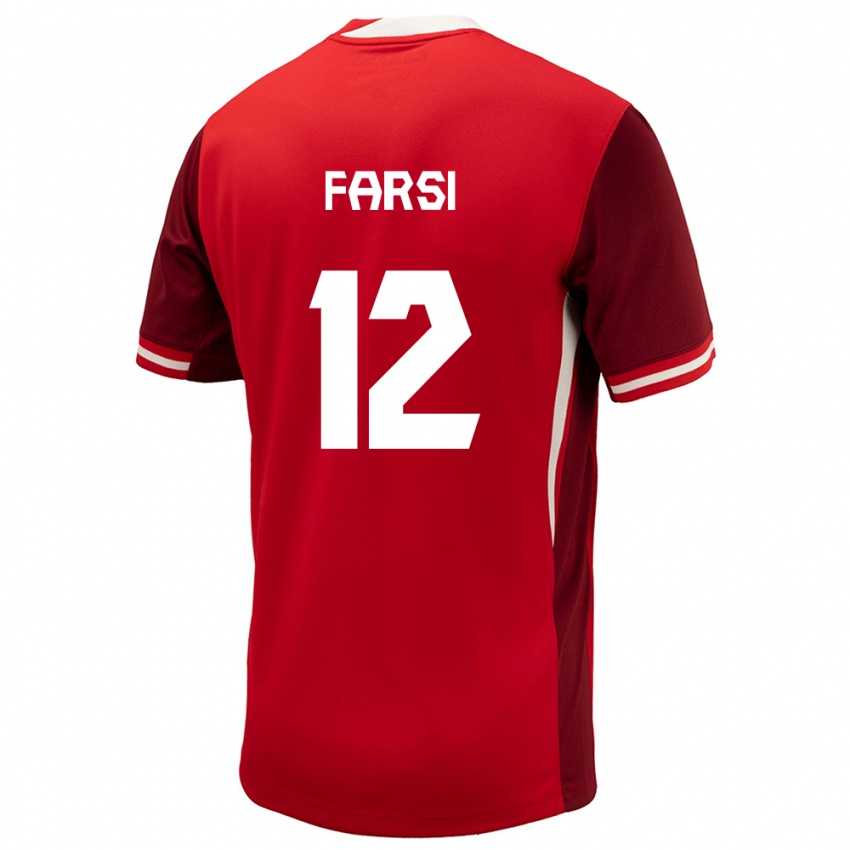Enfant Maillot Canada Mohamed Farsi #12 Rouge Tenues Domicile 24-26 T-Shirt Suisse