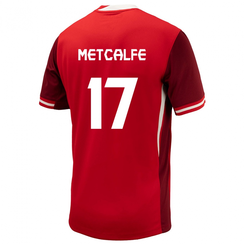 Enfant Maillot Canada Patrick Metcalfe #17 Rouge Tenues Domicile 24-26 T-Shirt Suisse