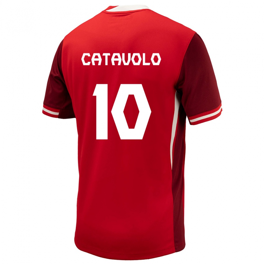 Enfant Maillot Canada Matthew Catavolo #10 Rouge Tenues Domicile 24-26 T-Shirt Suisse