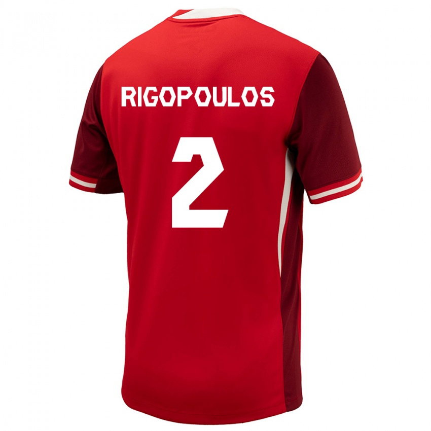 Enfant Maillot Canada Theo Rigopoulos #2 Rouge Tenues Domicile 24-26 T-Shirt Suisse