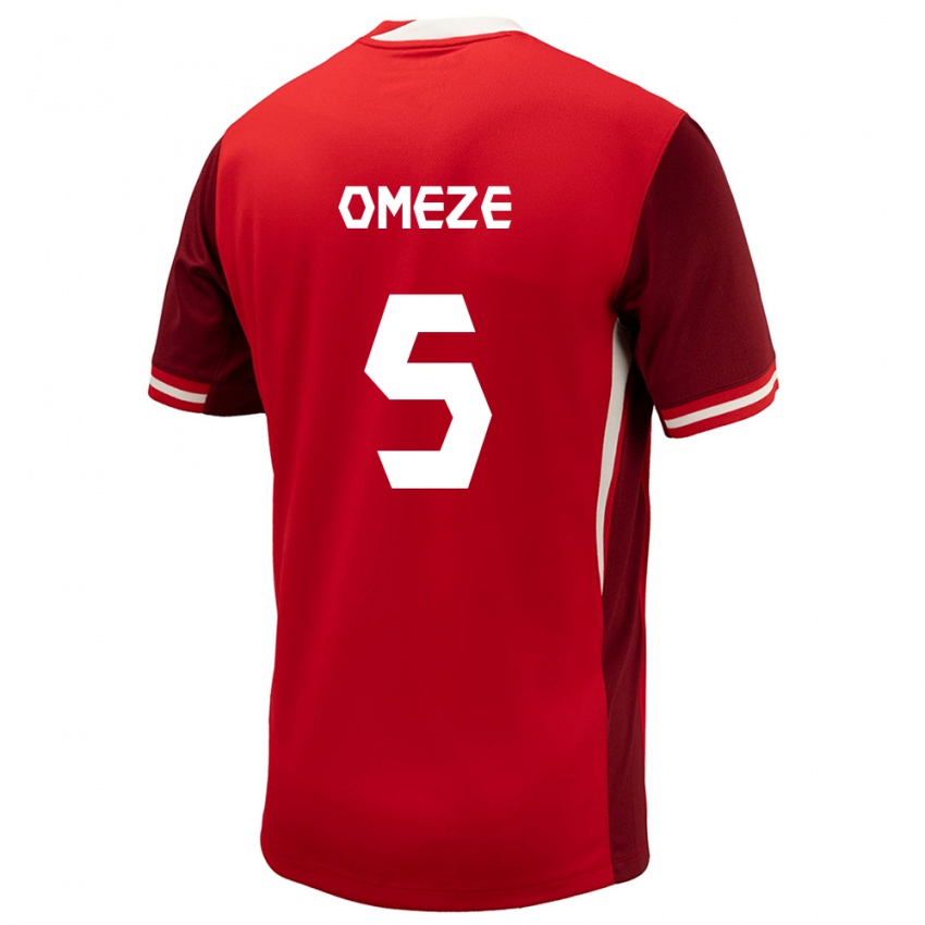 Enfant Maillot Canada Chimere Omeze #5 Rouge Tenues Domicile 24-26 T-Shirt Suisse