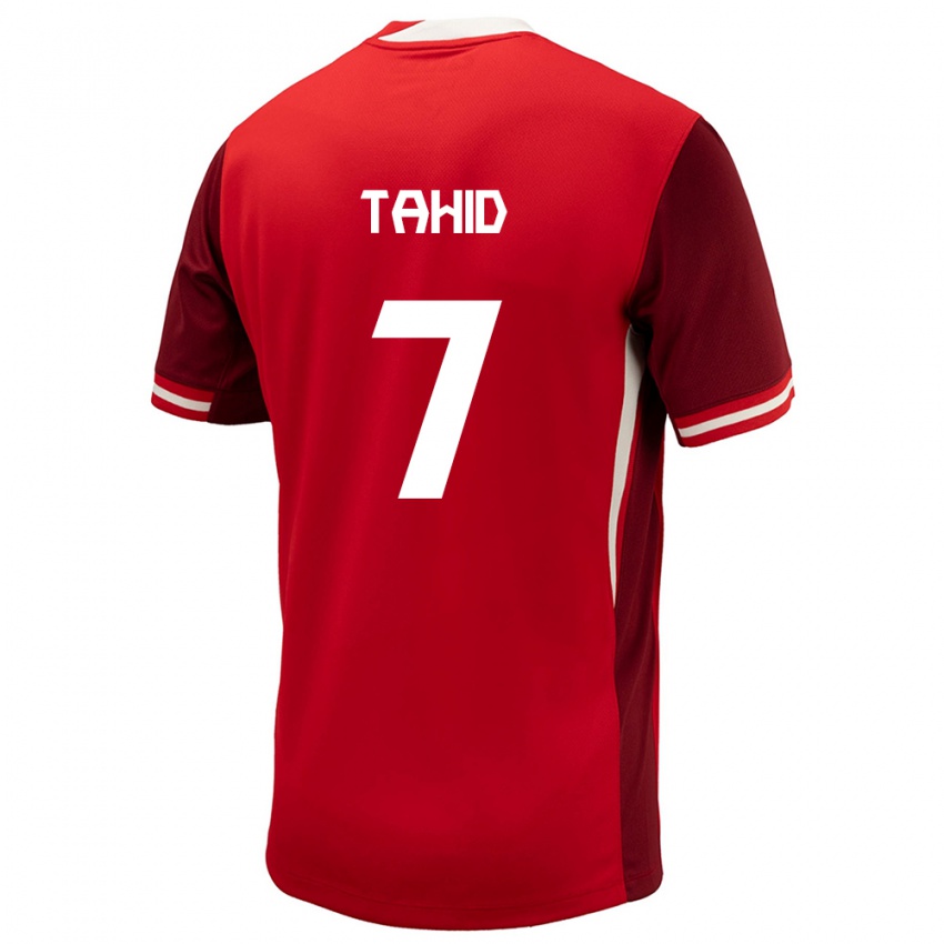 Enfant Maillot Canada Taryck Tahid #7 Rouge Tenues Domicile 24-26 T-Shirt Suisse