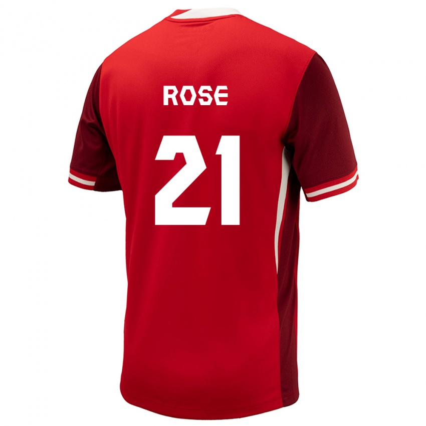 Enfant Maillot Canada Jade Rose #21 Rouge Tenues Domicile 24-26 T-Shirt Suisse