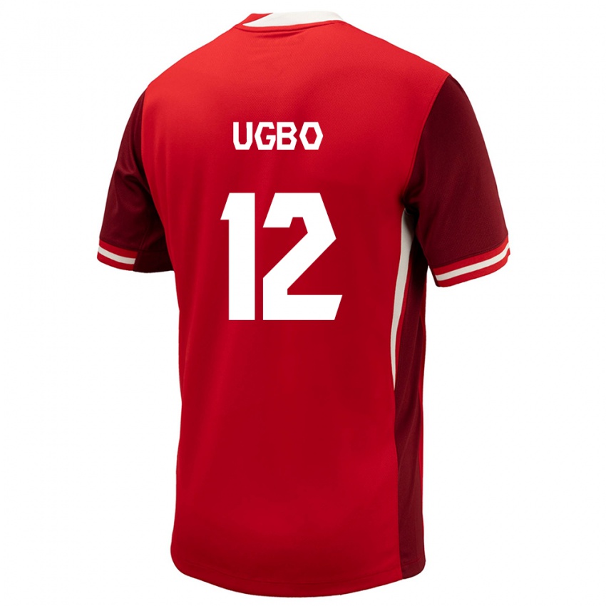 Enfant Maillot Canada Ike Ugbo #12 Rouge Tenues Domicile 24-26 T-Shirt Suisse
