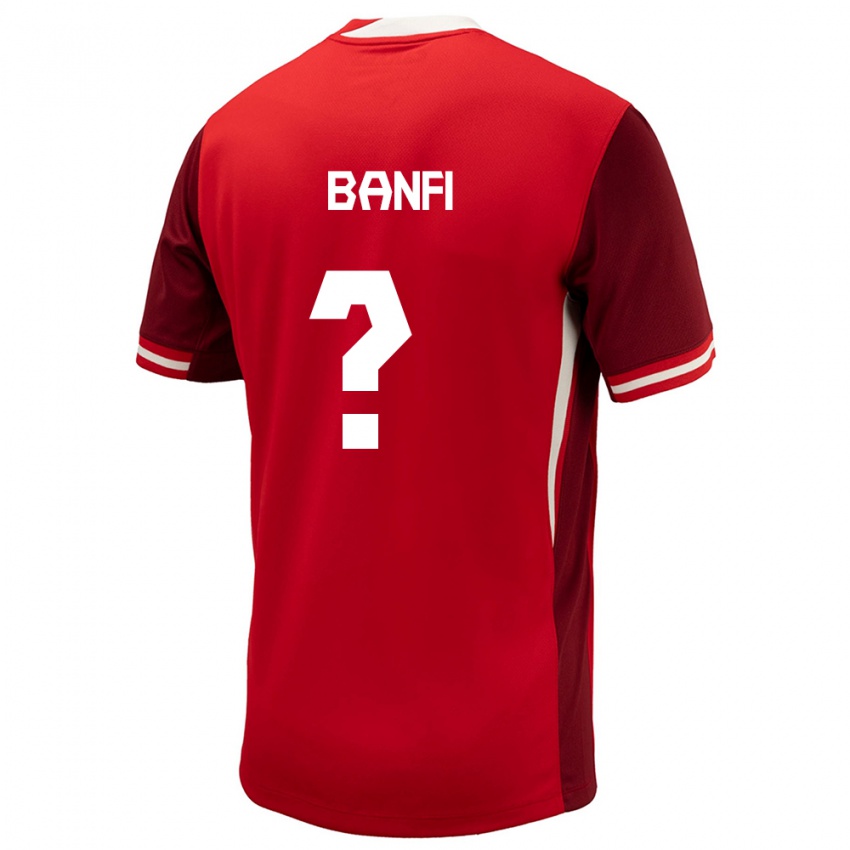 Enfant Maillot Canada Samuel Banfi #0 Rouge Tenues Domicile 24-26 T-Shirt Suisse