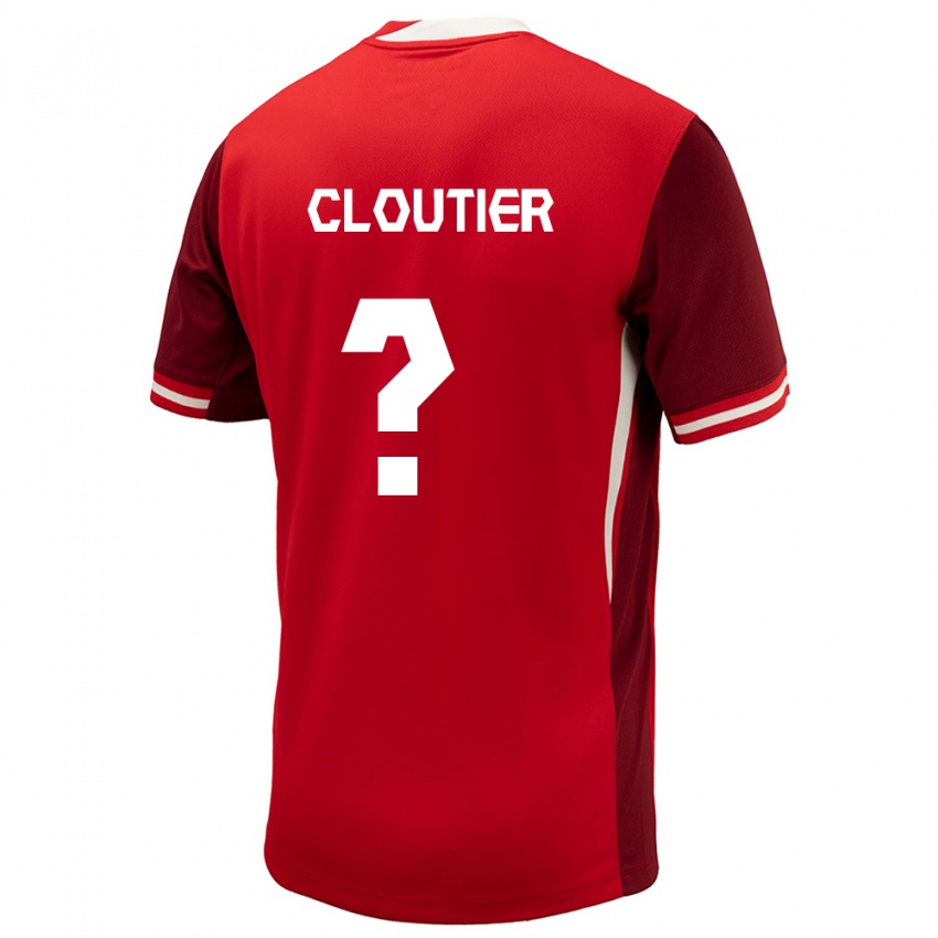 Enfant Maillot Canada Loic Cloutier #0 Rouge Tenues Domicile 24-26 T-Shirt Suisse