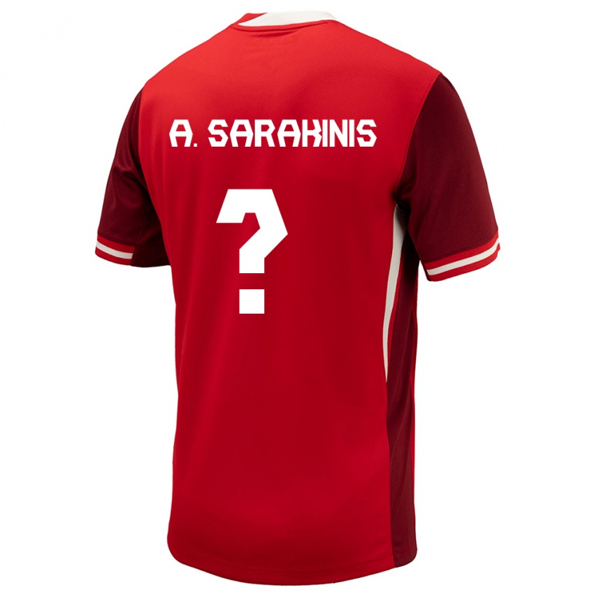 Enfant Maillot Canada Alexander Sarakinis #0 Rouge Tenues Domicile 24-26 T-Shirt Suisse