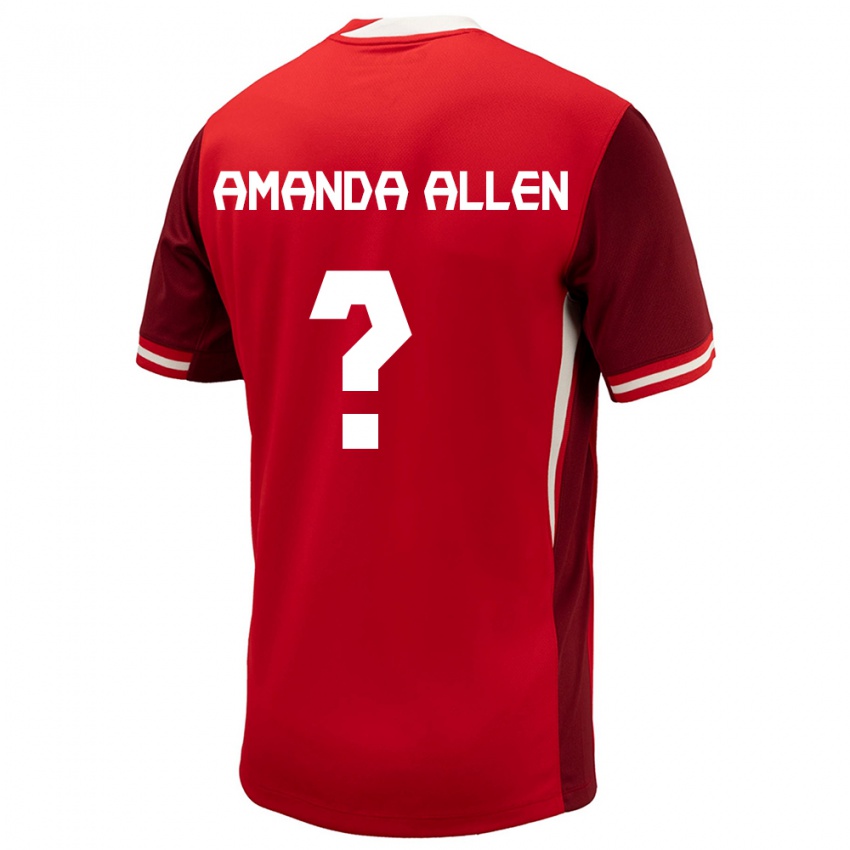 Enfant Maillot Canada Amanda Allen #0 Rouge Tenues Domicile 24-26 T-Shirt Suisse