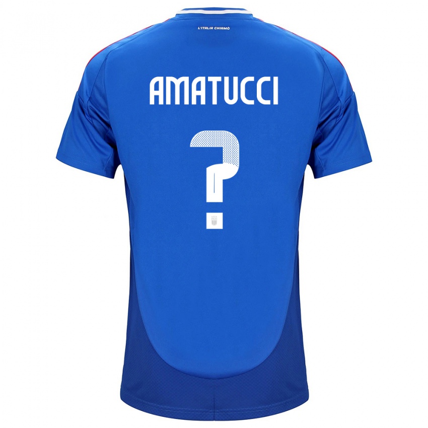 Kinder Italien Lorenzo Amatucci #0 Blau Heimtrikot Trikot 24-26 T-Shirt Schweiz