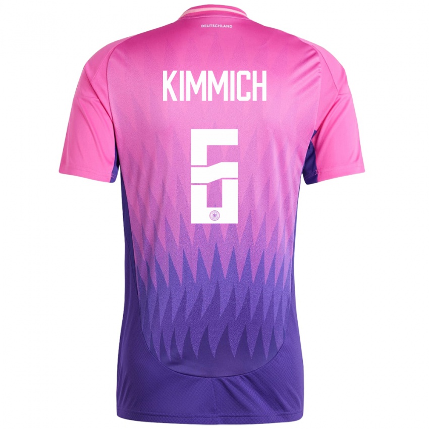 Kinder Deutschland Joshua Kimmich #6 Pink Lila Auswärtstrikot Trikot 24-26 T-Shirt Schweiz