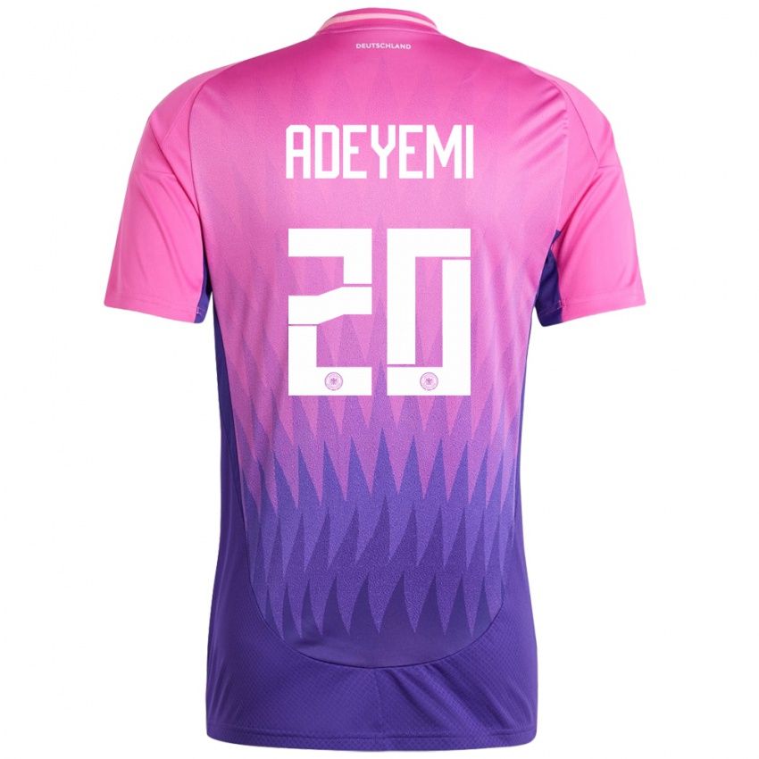 Kinder Deutschland Karim Adeyemi #20 Pink Lila Auswärtstrikot Trikot 24-26 T-Shirt Schweiz