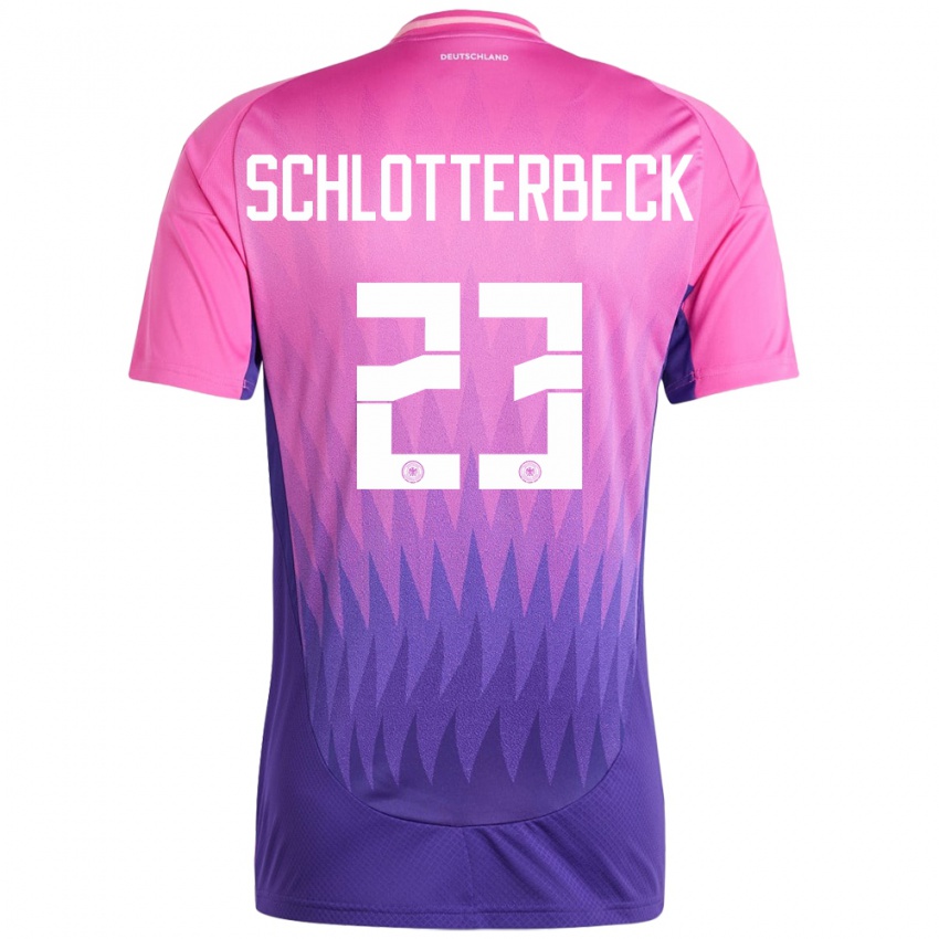Kinder Deutschland Nico Schlotterbeck #23 Pink Lila Auswärtstrikot Trikot 24-26 T-Shirt Schweiz