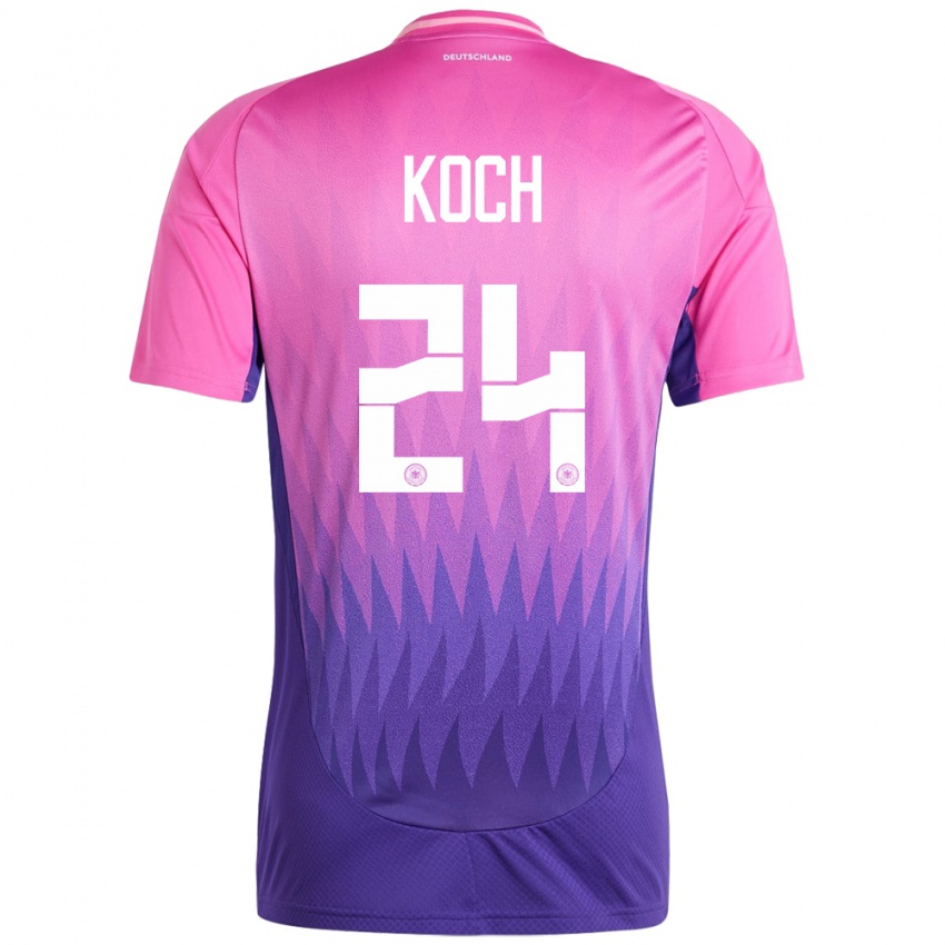 Kinder Deutschland Robin Koch #24 Pink Lila Auswärtstrikot Trikot 24-26 T-Shirt Schweiz