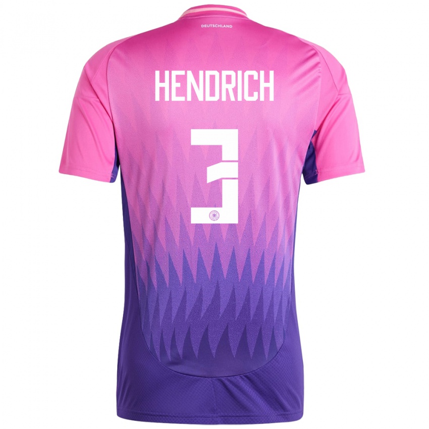 Kinder Deutschland Kathrin Hendrich #3 Pink Lila Auswärtstrikot Trikot 24-26 T-Shirt Schweiz