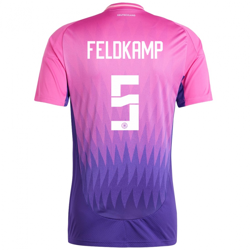 Kinder Deutschland Jana Feldkamp #5 Pink Lila Auswärtstrikot Trikot 24-26 T-Shirt Schweiz