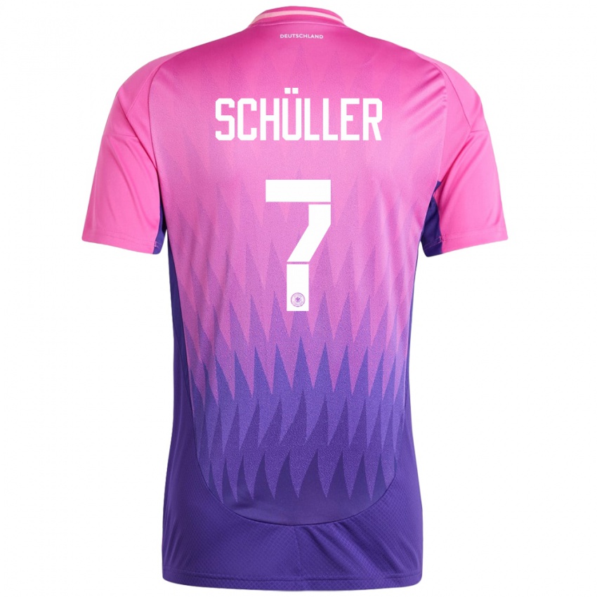 Kinder Deutschland Lea Schuller #7 Pink Lila Auswärtstrikot Trikot 24-26 T-Shirt Schweiz