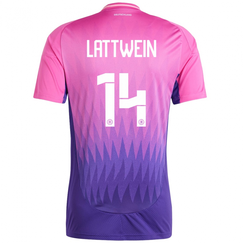 Kinder Deutschland Lena Lattwein #14 Pink Lila Auswärtstrikot Trikot 24-26 T-Shirt Schweiz