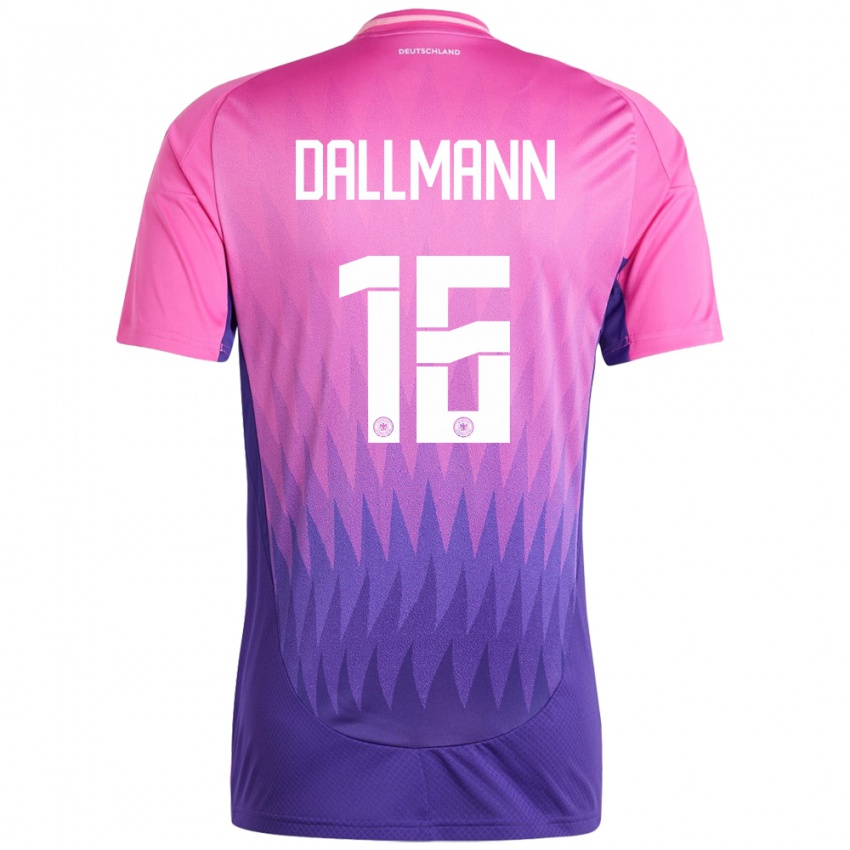 Kinder Deutschland Linda Dallmann #16 Pink Lila Auswärtstrikot Trikot 24-26 T-Shirt Schweiz
