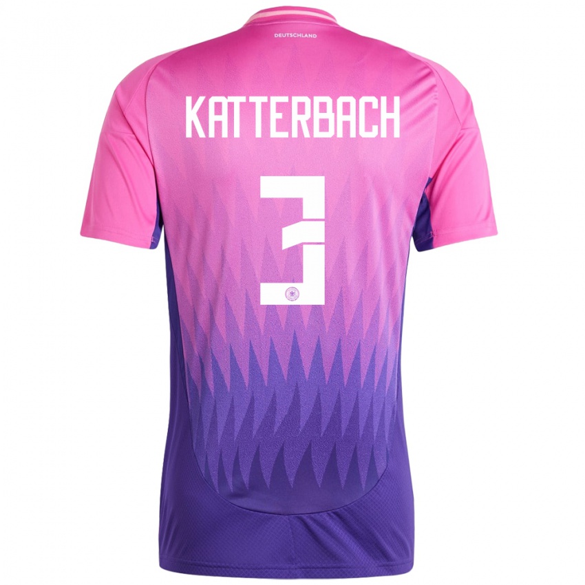 Kinder Deutschland Noah Katterbach #3 Pink Lila Auswärtstrikot Trikot 24-26 T-Shirt Schweiz